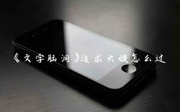 《文字脑洞》追求大嫂怎么过