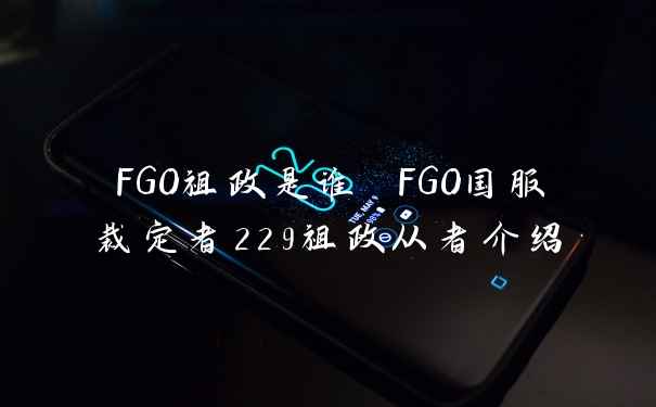 FGO祖政是谁 FGO国服裁定者229祖政从者介绍