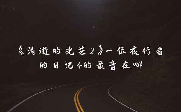 《消逝的光芒2》一位夜行者的日记4的录音在哪