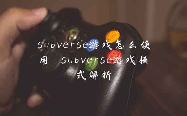 subverse游戏怎么使用 subverse游戏模式解析