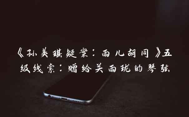 《孙美琪疑案:雨儿胡同》五级线索:赠给关雨珑的琴弦