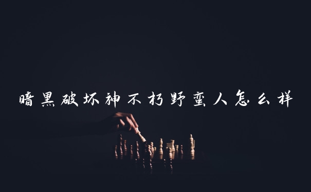 暗黑破坏神不朽野蛮人怎么样