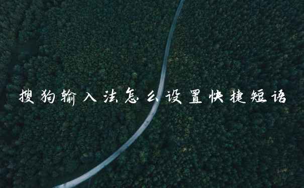 搜狗输入法怎么设置快捷短语