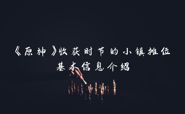 《原神》收获时节的小镇摊位基本信息介绍