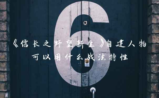 《信长之野望新生》自建人物可以用什么战法特性
