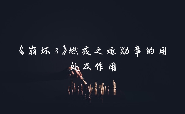 《崩坏3》燃夜之炬勋章的用处及作用