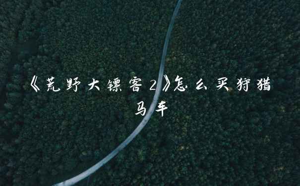 《荒野大镖客2》怎么买狩猎马车