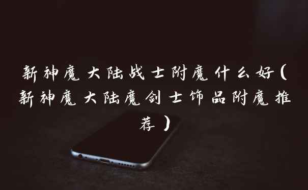 新神魔大陆战士附魔什么好（新神魔大陆魔剑士饰品附魔推荐）