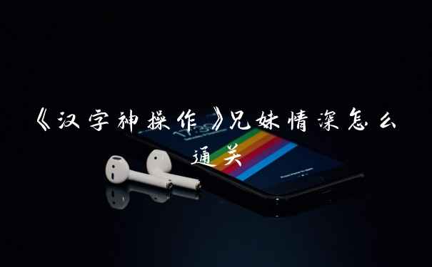 《汉字神操作》兄妹情深怎么通关