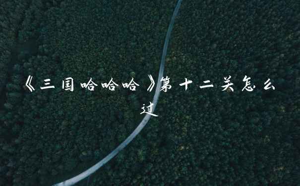 《三国哈哈哈》第十二关怎么过