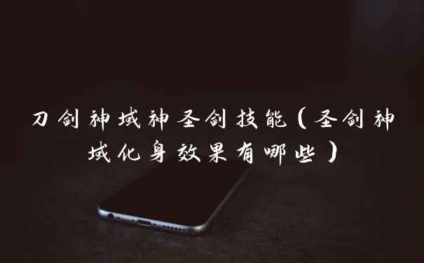 刀剑神域神圣剑技能(圣剑神域化身效果有哪些)