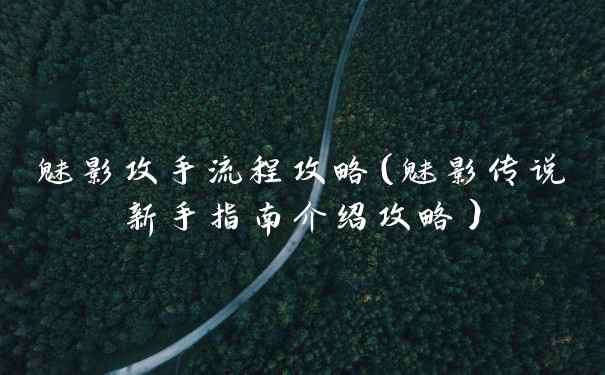 魅影攻手流程攻略（魅影传说新手指南介绍攻略）