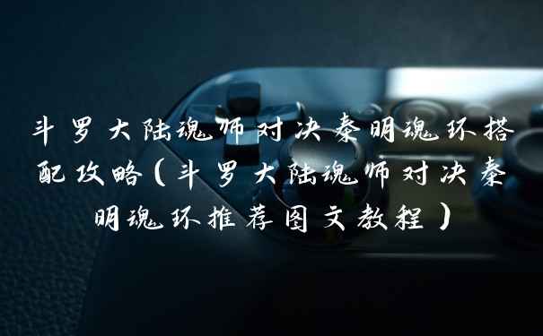 斗罗大陆魂师对决秦明魂环搭配攻略（斗罗大陆魂师对决秦明魂环推荐图文教程）