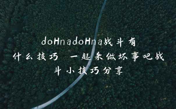 doHnadoHna战斗有什么技巧 一起来做坏事吧战斗小技巧分享