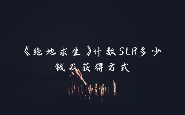 《绝地求生》计数SLR多少钱及获得方式