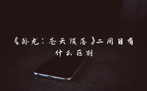 《卧龙：苍天陨落》二周目有什么区别