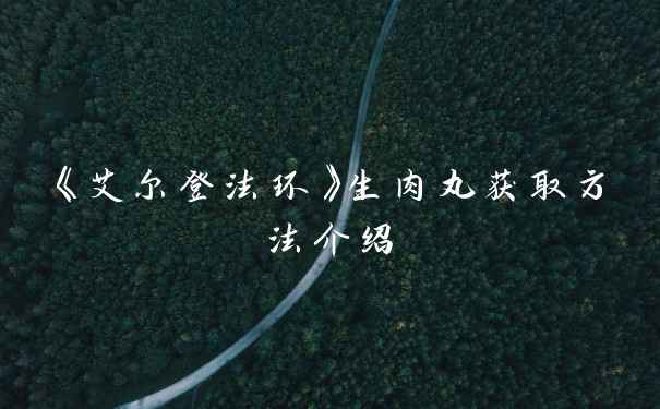 《艾尔登法环》生肉丸获取方法介绍