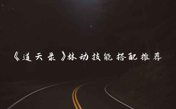 《道天录》林动技能搭配推荐