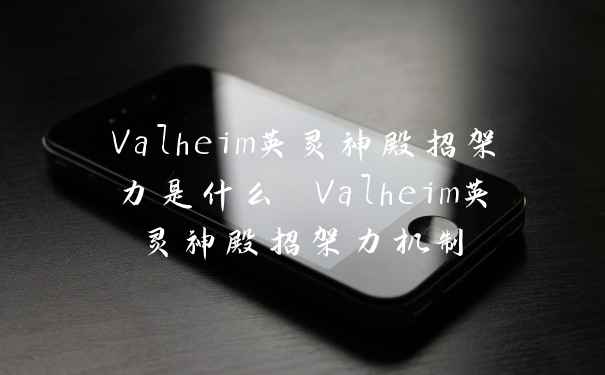 Valheim英灵神殿招架力是什么 Valheim英灵神殿招架力机制