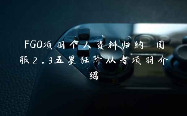 FGO项羽个人资料归纳 国服2.3五星狂阶从者项羽介绍