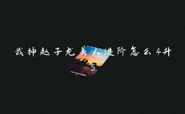武神赵子龙美人进阶怎么4升5