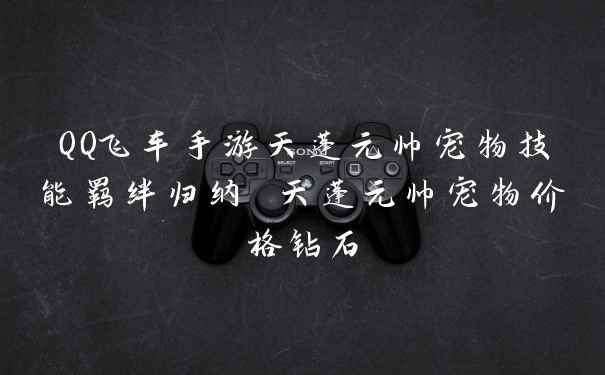 QQ飞车手游天蓬元帅宠物技能羁绊归纳 天蓬元帅宠物价格钻石