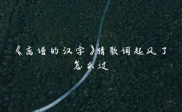 《离谱的汉字》猜歌词起风了怎么过