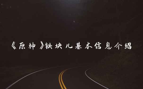 《原神》铁块儿基本信息介绍