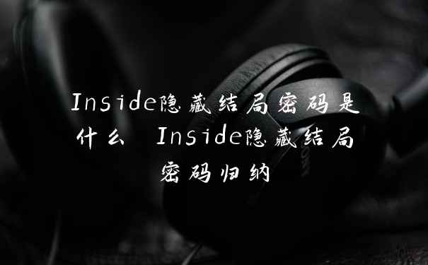 Inside隐藏结局密码是什么 Inside隐藏结局密码归纳