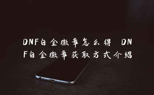 DNF白金徽章怎么得 DNF白金徽章获取方式介绍