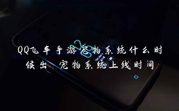 QQ飞车手游宠物系统什么时候出 宠物系统上线时间