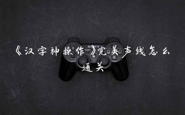《汉字神操作》完美声线怎么通关