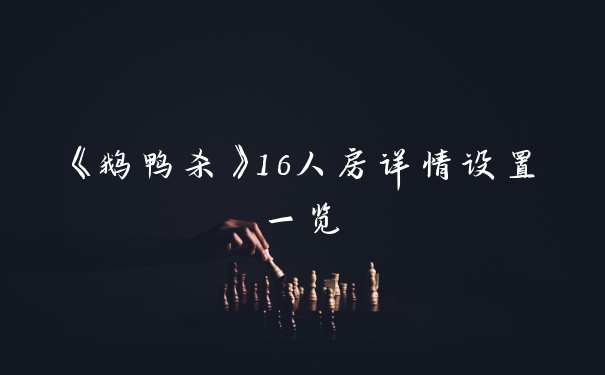 《鹅鸭杀》16人房详情设置一览