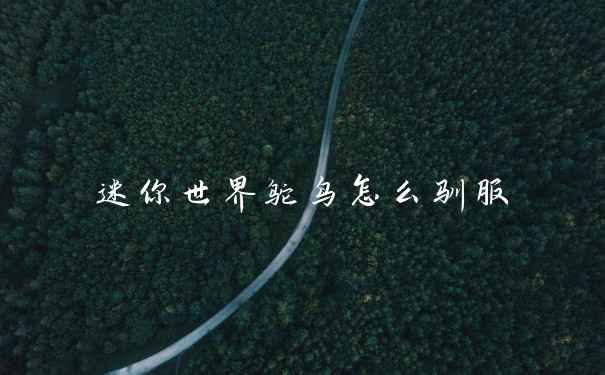 迷你世界鸵鸟怎么驯服