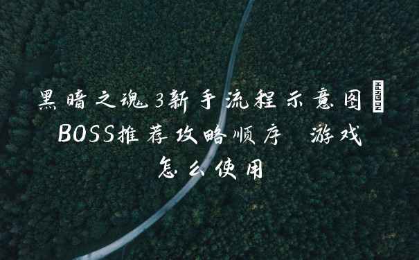 黑暗之魂3新手流程示意图+BOSS推荐攻略顺序 游戏怎么使用