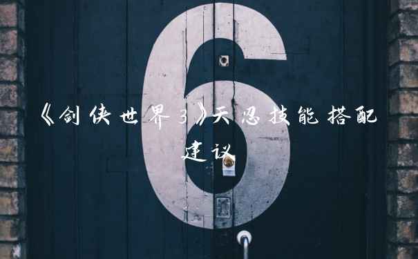 《剑侠世界3》天忍技能搭配建议