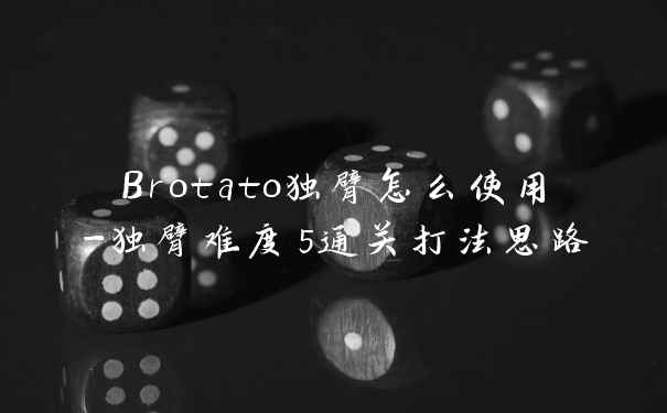Brotato独臂怎么使用-独臂难度5通关打法思路
