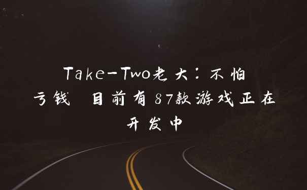 Take-Two老大:不怕亏钱 目前有87款游戏正在开发中