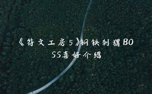 《符文工房5》钢铁刺猬BOSS喜好介绍