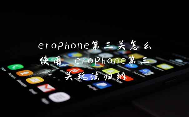 erophone第三关怎么使用 erophone第三关玩法归纳
