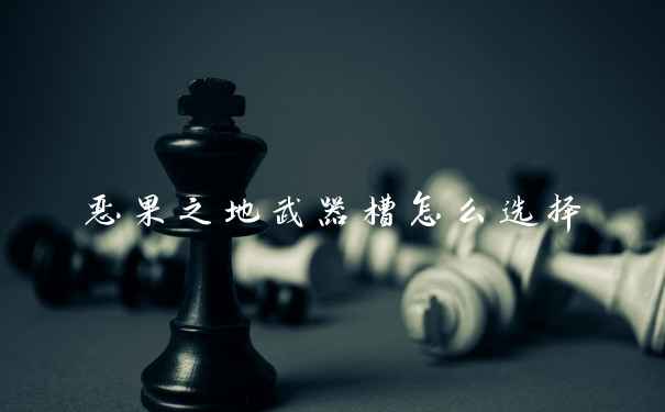 恶果之地武器槽怎么选择