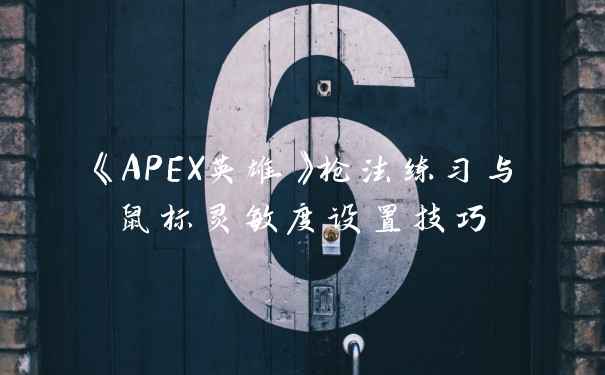 《APEX英雄》枪法练习与鼠标灵敏度设置技巧
