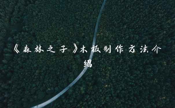 《森林之子》木板制作方法介绍
