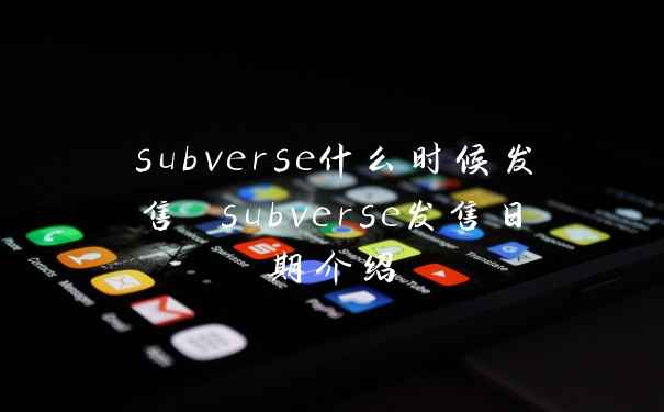 subverse什么时候发售 subverse发售日期介绍