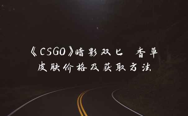 《CSGO》暗影双匕 香草皮肤价格及获取方法