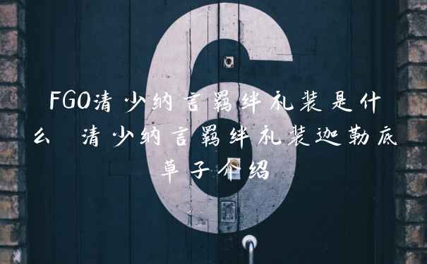 FGO清少纳言羁绊礼装是什么 清少纳言羁绊礼装迦勒底草子介绍