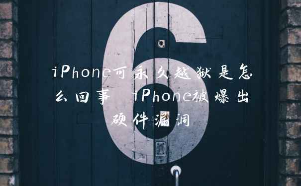 iPhone可永久越狱是怎么回事 iPhone被爆出硬件漏洞