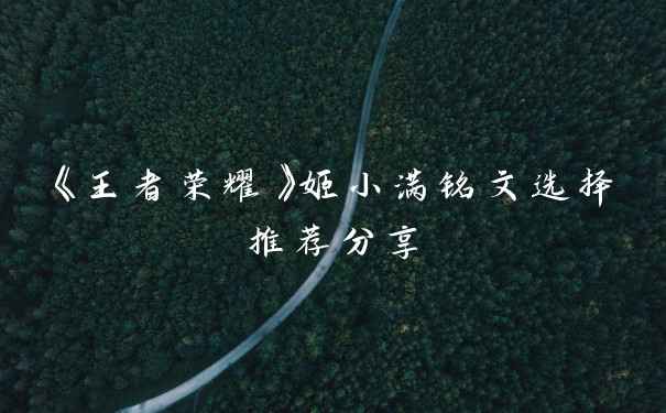 《王者荣耀》姬小满铭文选择推荐分享