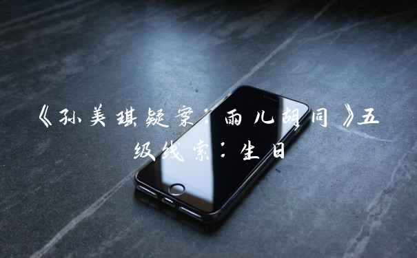 《孙美琪疑案：雨儿胡同》五级线索：生日