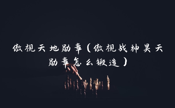 傲视天地勋章（傲视战神昊天勋章怎么锻造）